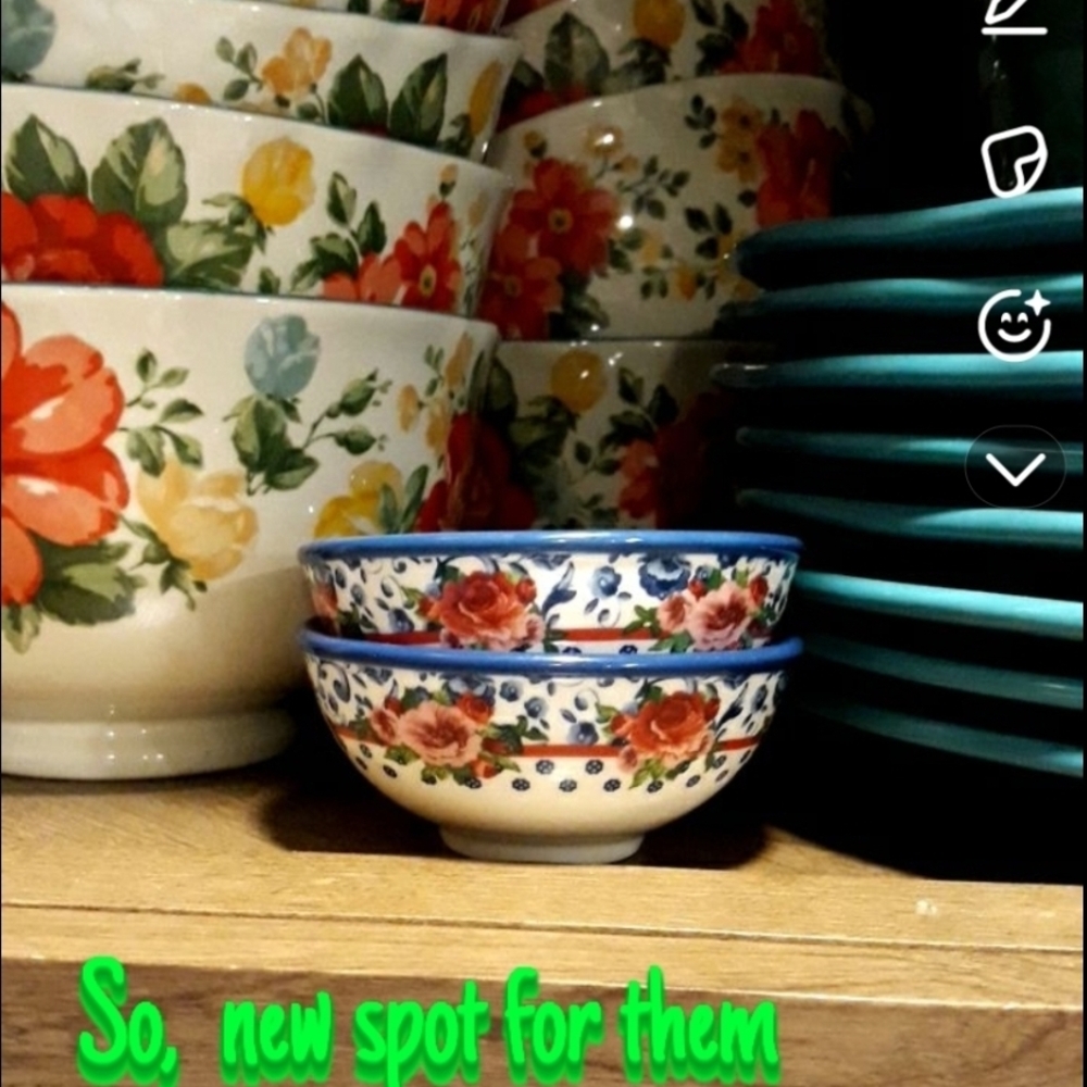 The Pioneer Woman Floral and Blue Rim Bowls